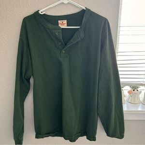 Green Long Sleeve Henley Shirt